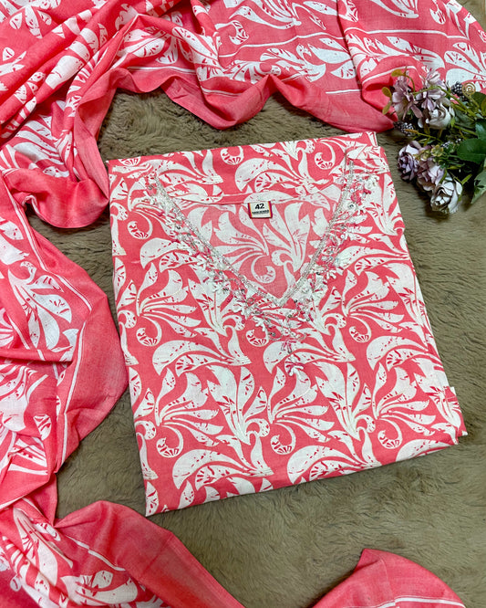 Gulzaar Hand-Embroidered Cotton Suit Set