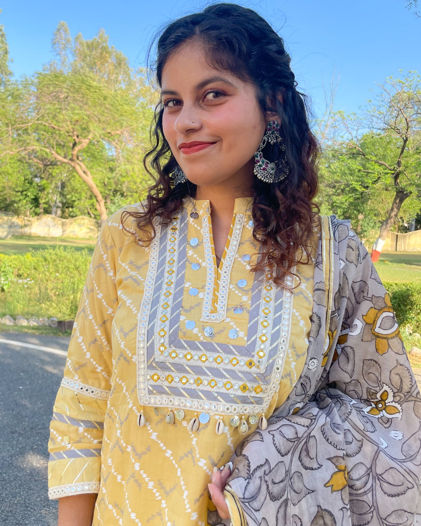 Indowestern Kurta set with Dupatta