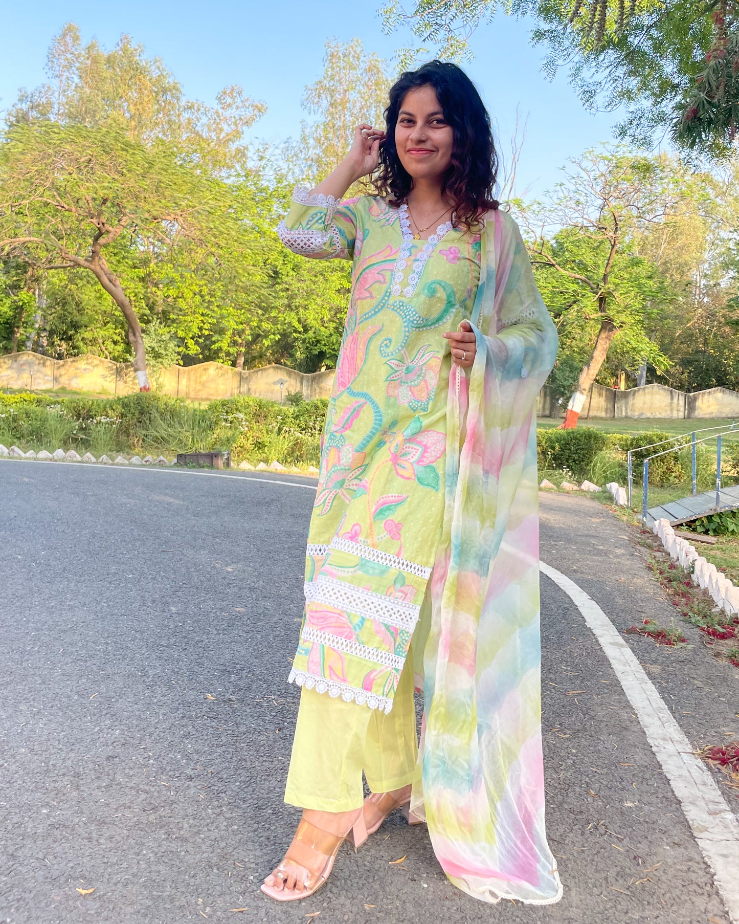 Neerja Schiffli Suit Set