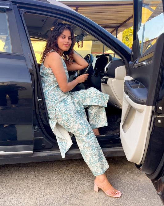 Saaz Printed Longline Co-ord Set