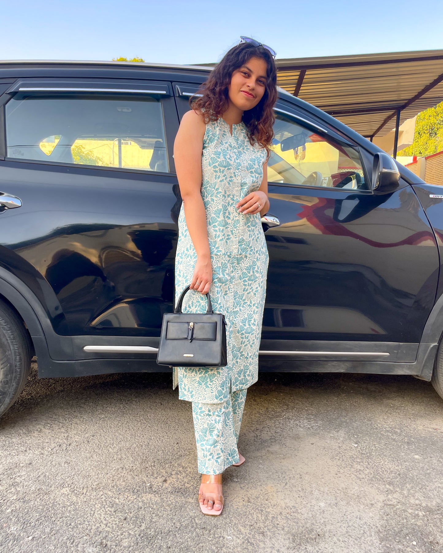 Saaz Printed Longline Co-ord Set