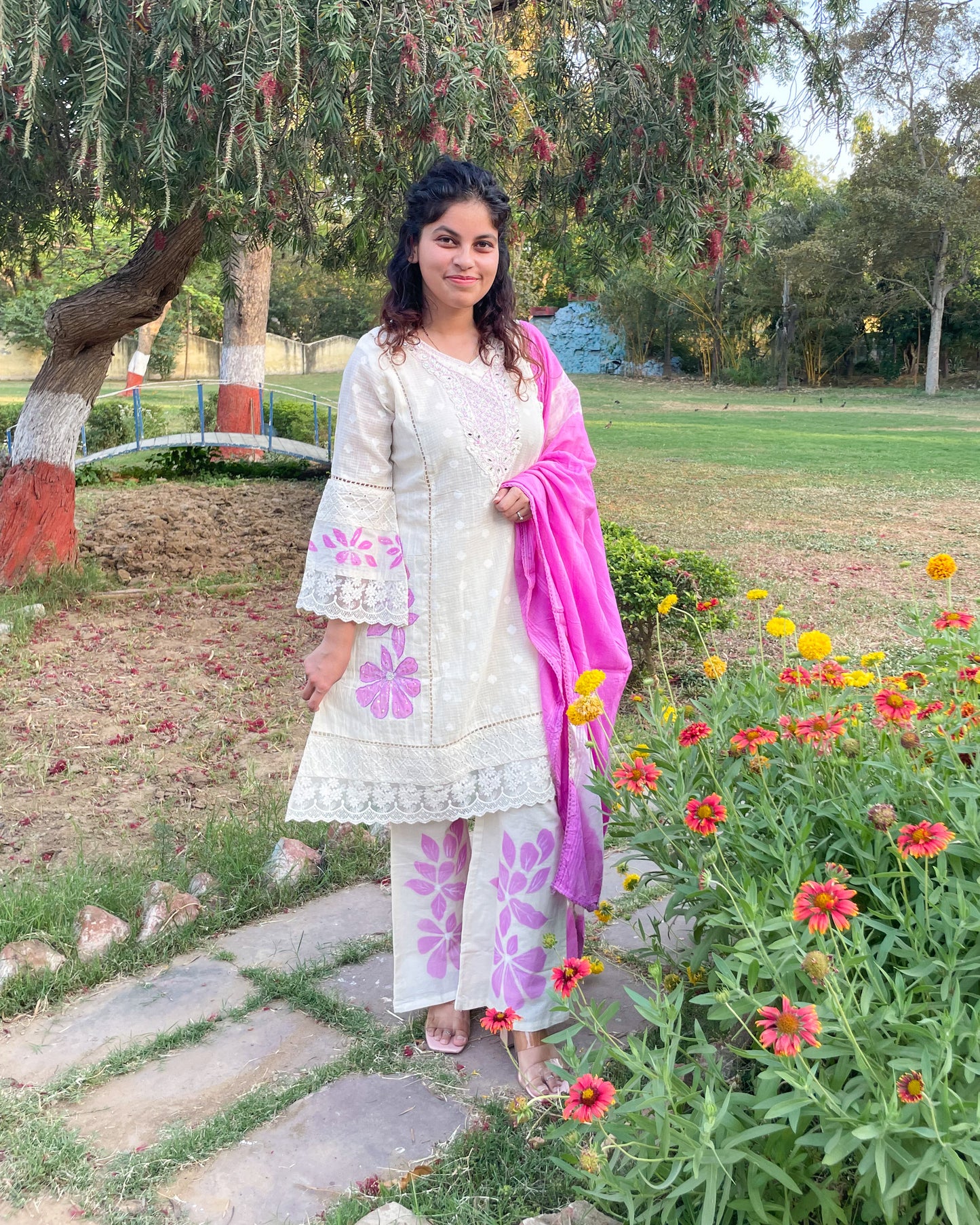 Aafreen Purple Bloom Set